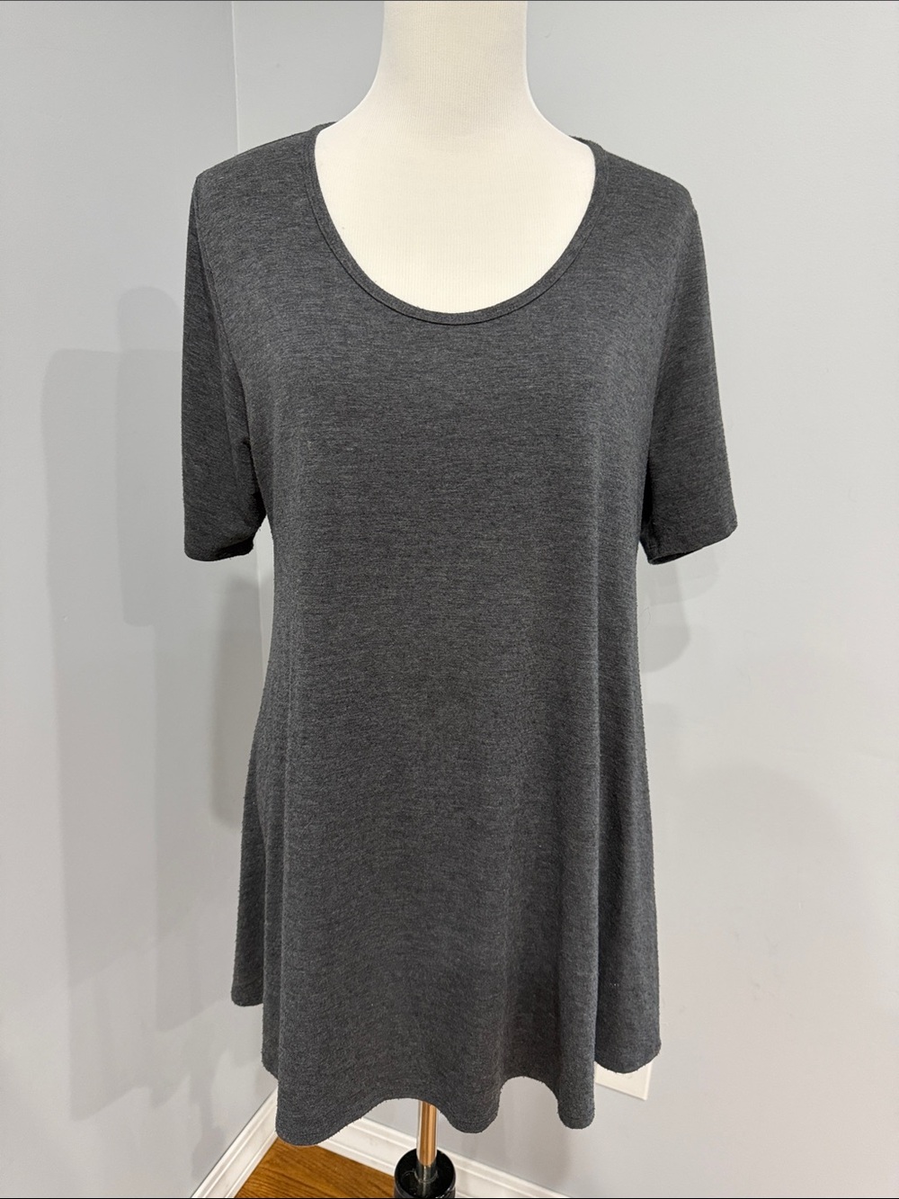 LuLaRoe perfect T Scoop Neck Tunic Top - Charcoal Gray
